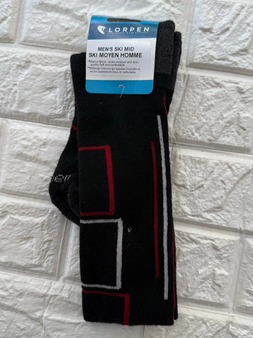 NWT Lorpen mens ski socks Medium wool blend